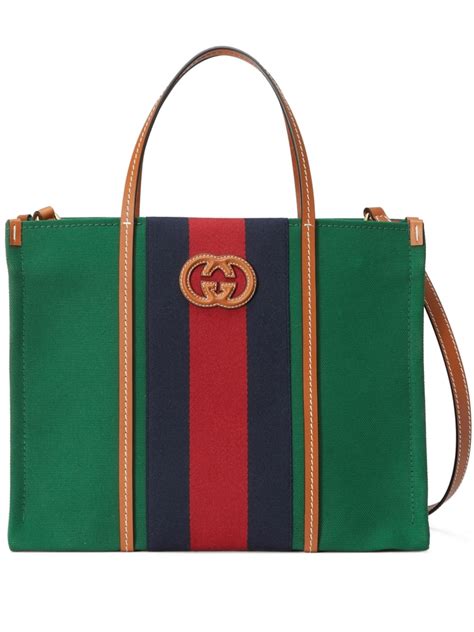 gucci red green stripe tote|Gucci shopper tote bag.